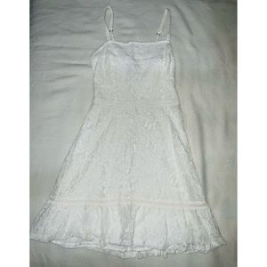 Lace Ruffle hem mini dress